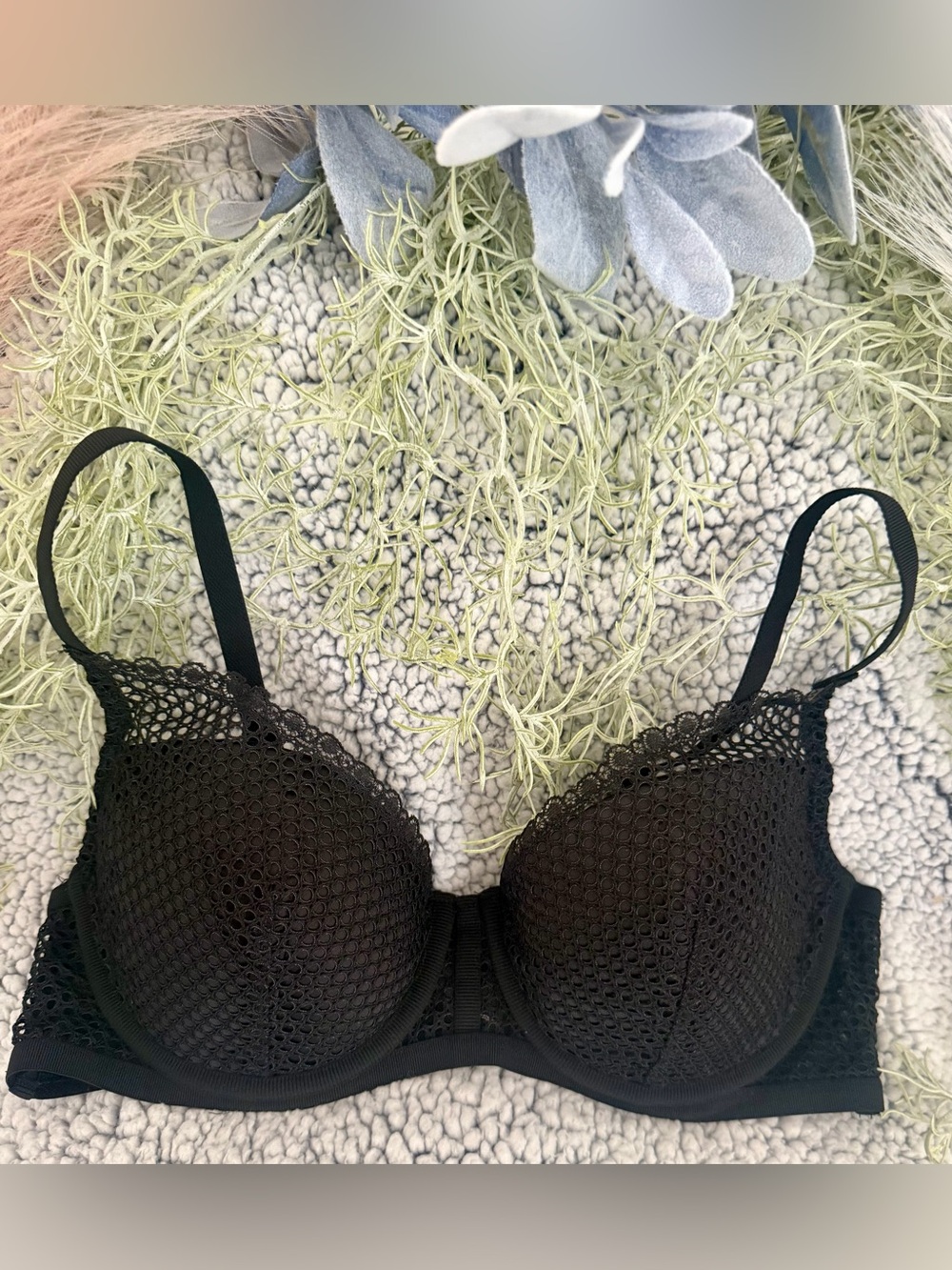 Victoria's Secret Black Lace Mesh Underwire Bra